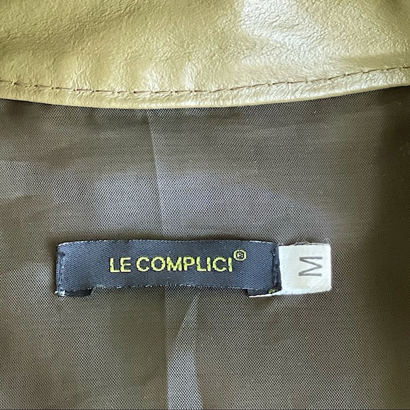 LE COMPLICI | Vintage Leather Jacket in Olive Green **RARE** | Size M - Picture 8 of 13